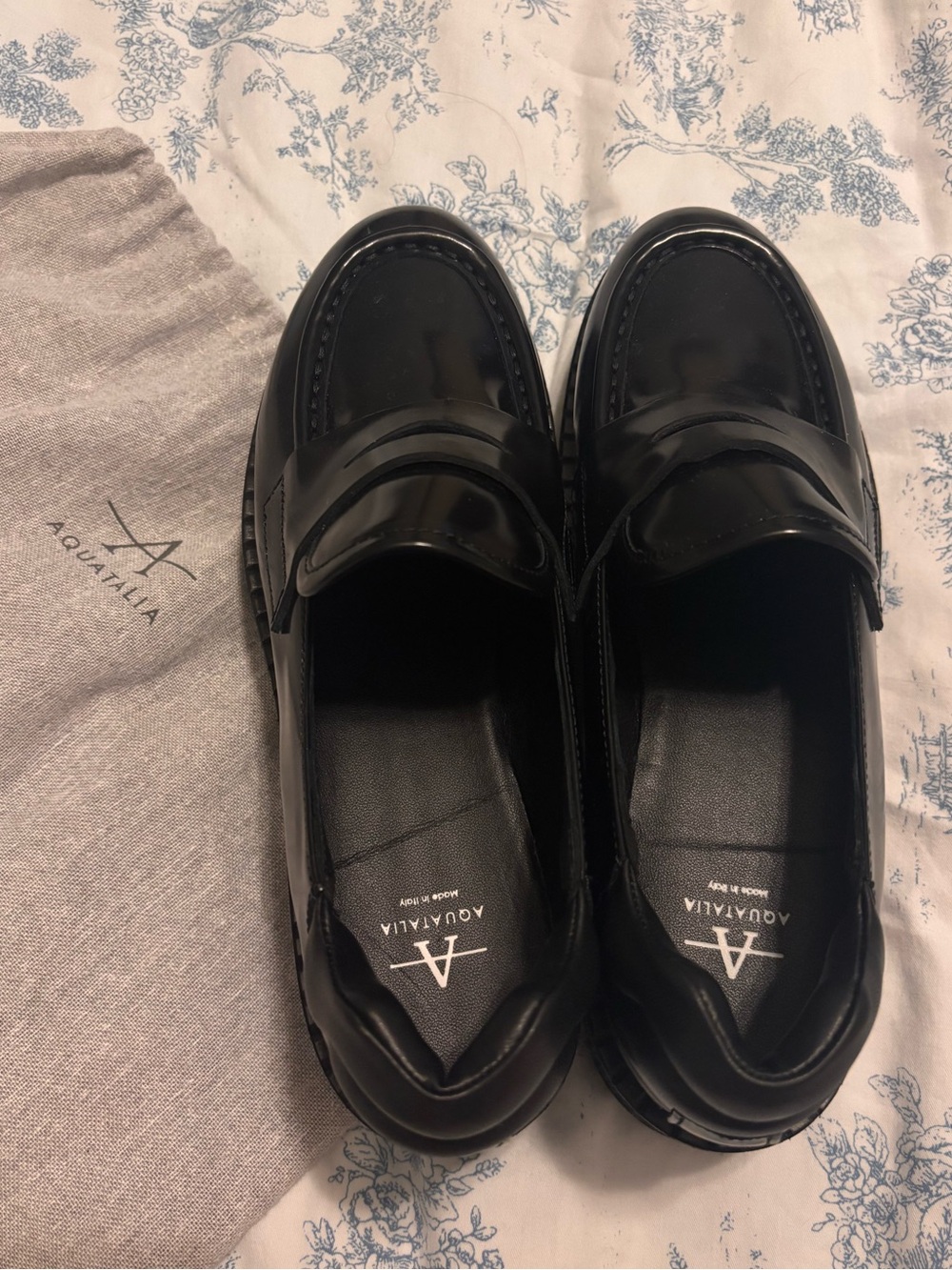 Aquatalia Leather Platform Loafers